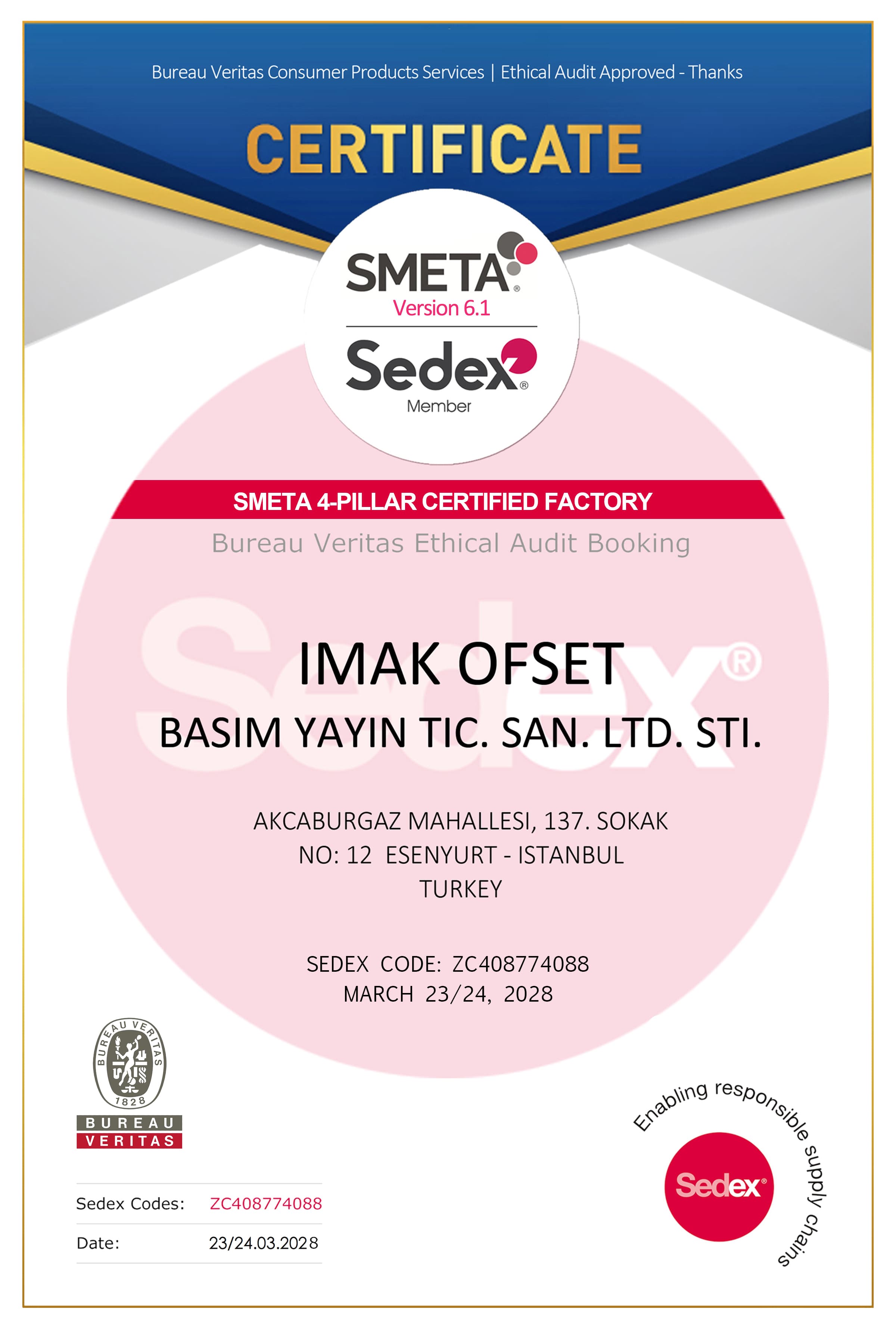 SMETA 4-Pillar Certified Factory