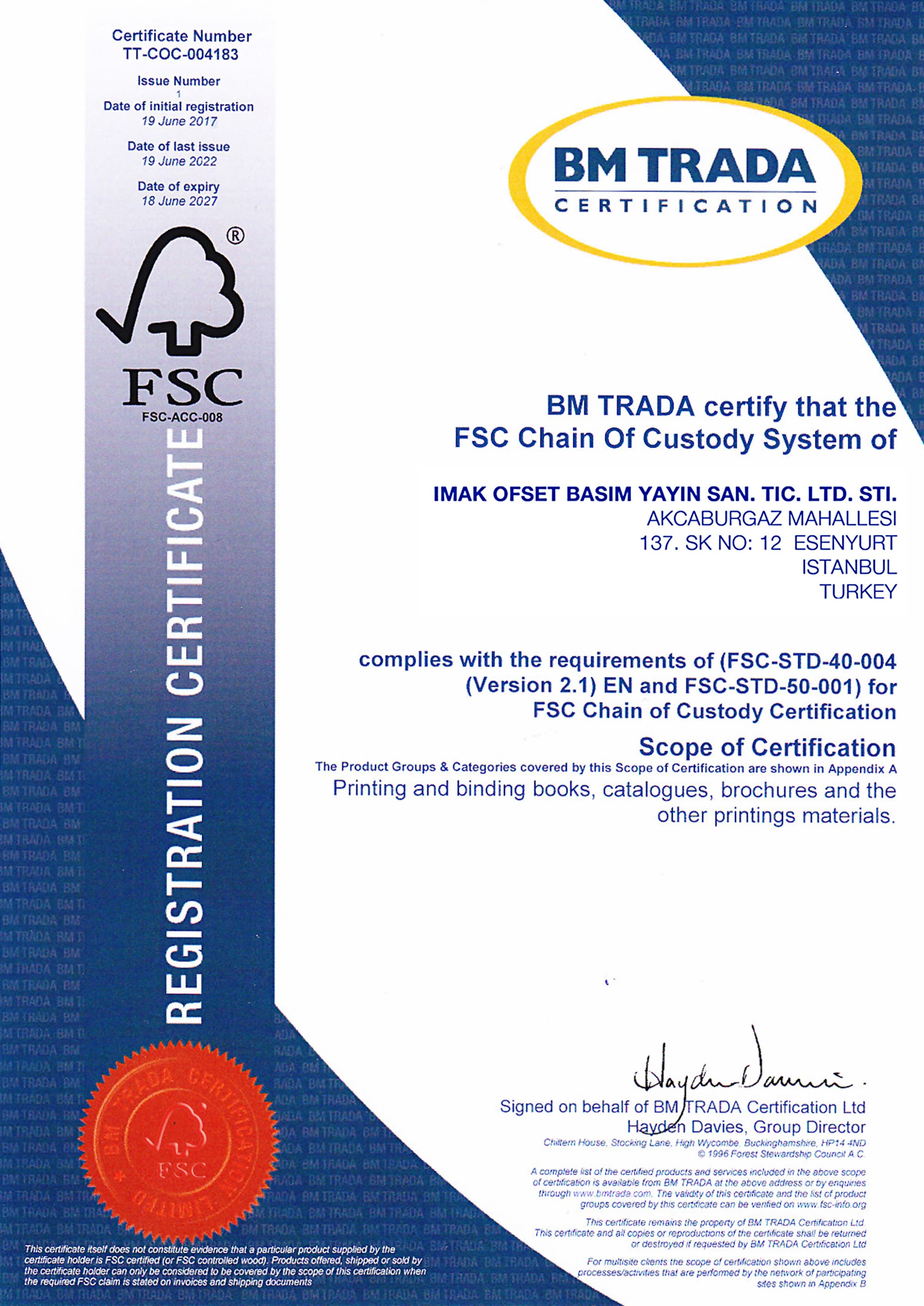 FSC Chain of Custody